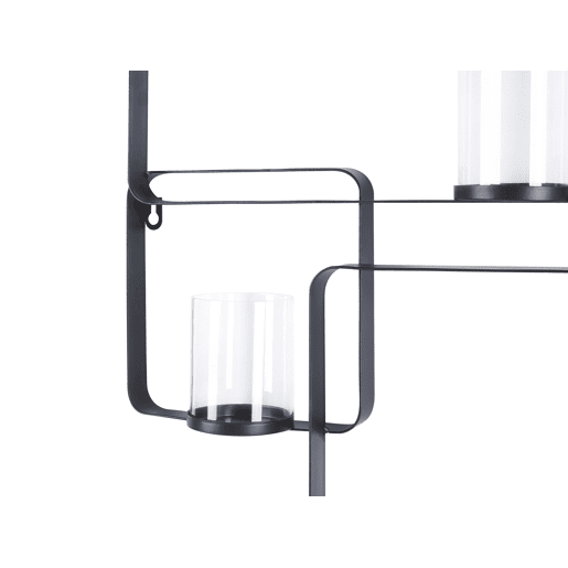Castiçal de parede PALAWAN Metal 65 cm Preto