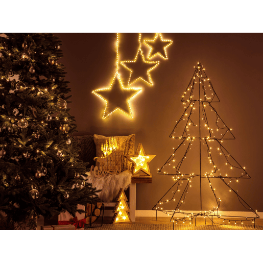 Decoração de Natal em madeira clara com LED em forma de trenó IMPALA
