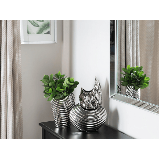 Jarro decorativo HALUZA Grés 35 cm Prateado Jarro decorativo HALUZA Grés 35 cm Prateado