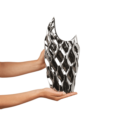 Jarro decorativo HALUZA Grés 35 cm Prateado Jarro decorativo HALUZA Grés 35 cm Prateado