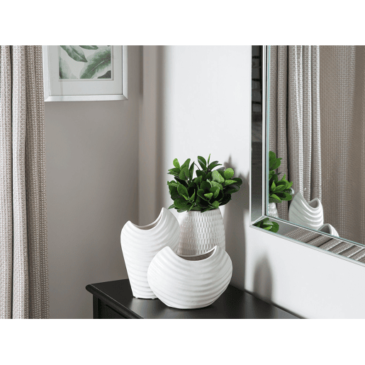 Jarro decorativo LINZI Grés 25 cm Branco Jarro decorativo LINZI Grés 25 cm Branco