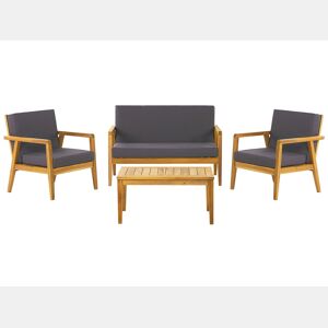 Conjunto de jardim com mesa 4 lugares PALLANO Madeira de acácia Cinzento escuro