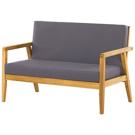 Conjunto de jardim com mesa 4 lugares PALLANO Madeira de acácia Cinzento escuro