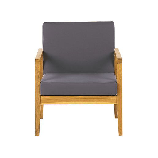 Conjunto de jardim com mesa 4 lugares PALLANO Madeira de acácia Cinzento escuro