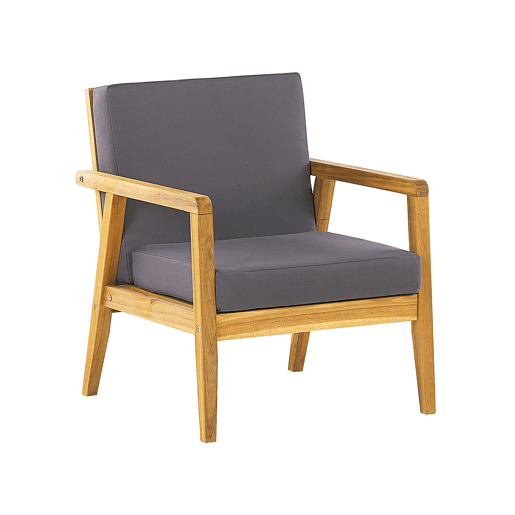 Conjunto de jardim com mesa 4 lugares PALLANO Madeira de acácia Cinzento escuro