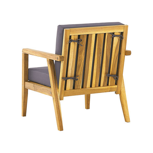 Conjunto de jardim com mesa 4 lugares PALLANO Madeira de acácia Cinzento escuro