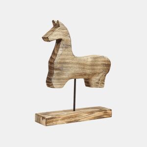 Acessório decorativo Cavalo COLIMA Madeira de paulownia Castanho claro