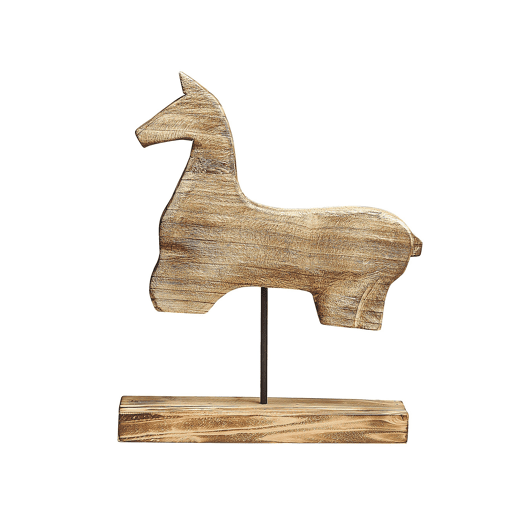 Acessório decorativo Cavalo COLIMA Madeira de paulownia Castanho claro