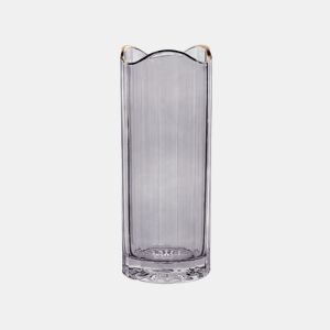 Jarro de flores PERDIKI Vidro 30 cm Cinzento
