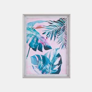 Impressão para parede com moldura AGENA Motivo floral 30 x 40 cm Azul