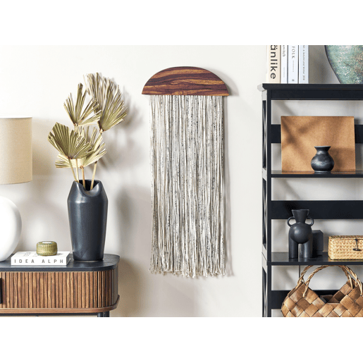 Decoração de parede ZIKIRIA Madeira de chopo 92 cm Castanho escuro