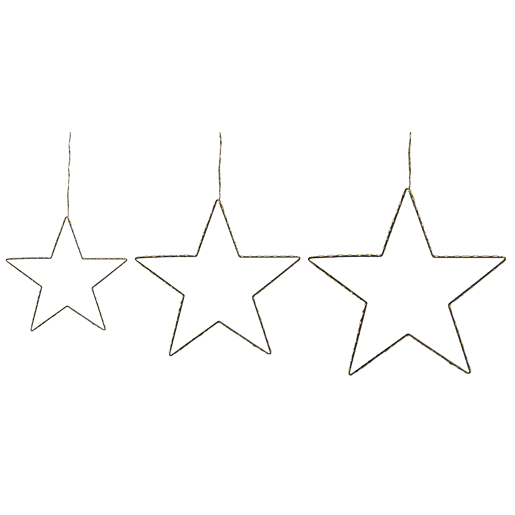 Conjunto de 3 decorações de parede com LED em forma de estrela KUNNARI
