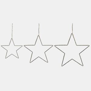 Conjunto de 3 decorações de parede com LED em forma de estrela KUNNARI