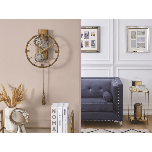 Relógio de parede MARCOTE 30 cm Metal Dourado