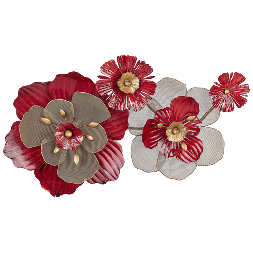 Decoração de parede Flor SCANDIUM Metal 45 cm Vermelho