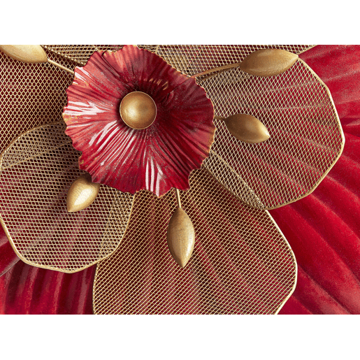 Decoração de parede Flor SCANDIUM Metal 45 cm Vermelho
