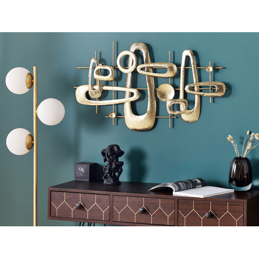 Decoração de parede MANGANESE Metal 50 cm Dourado