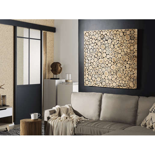 Decoração de parede TWIG Madeira de teca 85 cm Castanho claro