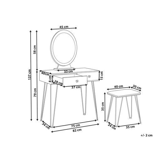 Toucador CAEN LED Branco