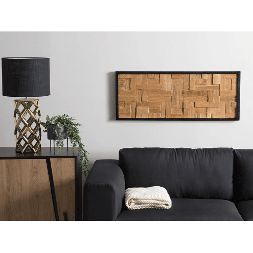 Decoração de parede TOLUCA Madeira de teca 40 cm Castanho