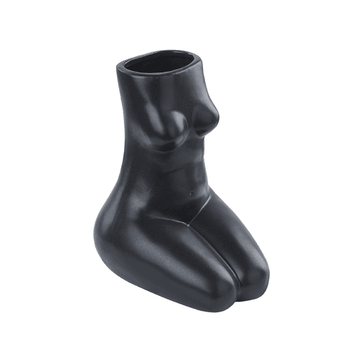 Jarro de flores PYRGOS Cerâmica 22 cm Preto