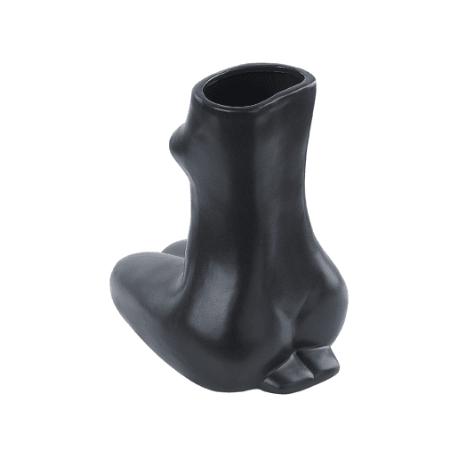 Jarro de flores PYRGOS Cerâmica 22 cm Preto