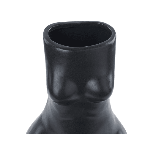 Jarro de flores PYRGOS Cerâmica 22 cm Preto