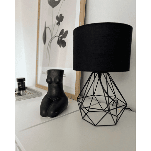 Jarro de flores PYRGOS Cerâmica 22 cm Preto