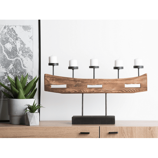 Candelabro GUATEMALA Pinho 36 cm Castanho