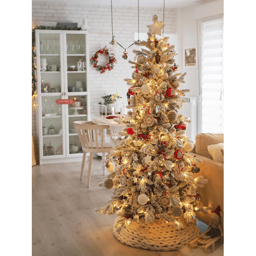Árvore de Natal artificial com neve LED TATLOW 180 cm Verde