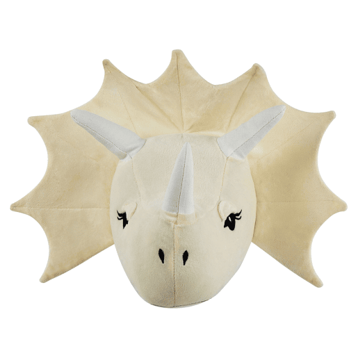 Decoração de parede para crianças Dinossauro REXX Algodão 29 cm Creme claro