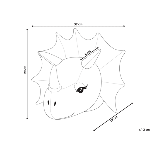 Decoração de parede para crianças Dinossauro REXX Algodão 29 cm Creme claro