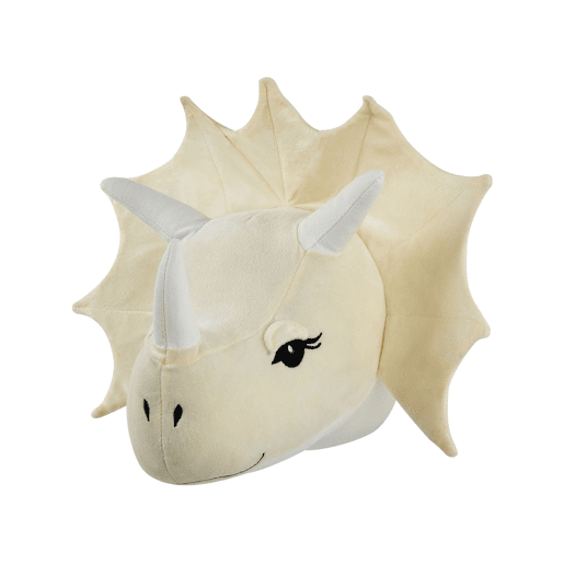 Decoração de parede para crianças Dinossauro REXX Algodão 29 cm Creme claro