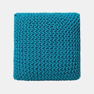 Pufe CONRAD Algodão Azul turquesa 50 cm 50 cm 31 cm