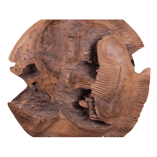 Acessório decorativo Peixe PLAICE FISH Madeira de teca Castanho