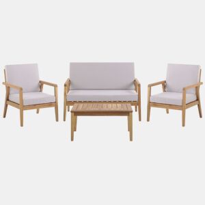Conjunto de jardim com mesa 4 lugares PALLANO Madeira de acácia Taupe