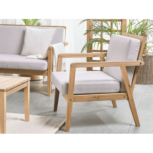Conjunto de jardim com mesa 4 lugares PALLANO Madeira de acácia Taupe