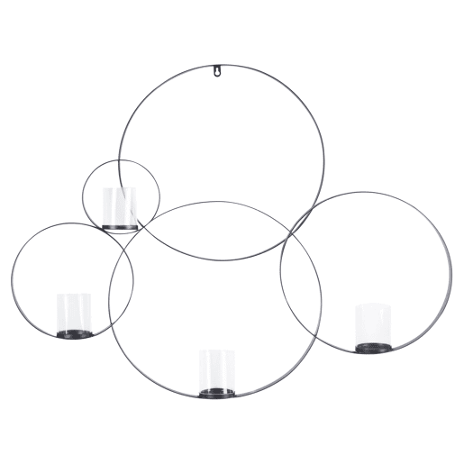 Castiçal de parede BURU Metal 80 cm Preto