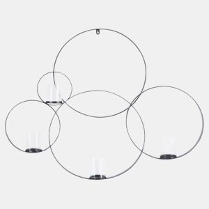 Castiçal de parede BURU Metal 80 cm Preto