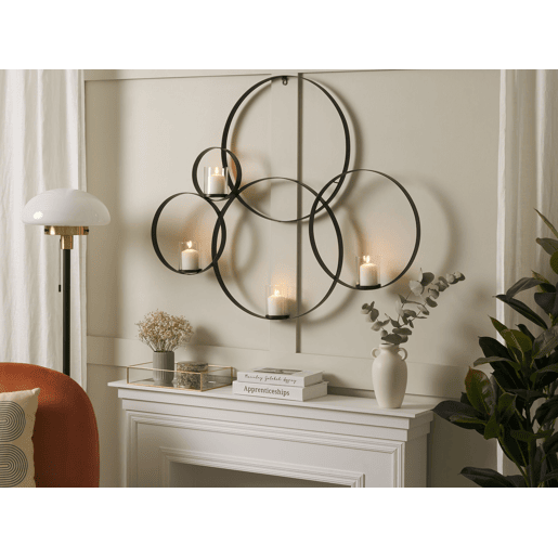 Castiçal de parede BURU Metal 80 cm Preto