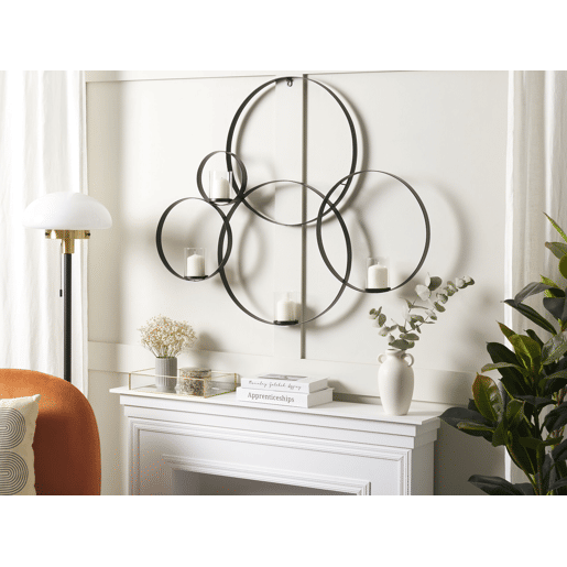 Castiçal de parede BURU Metal 80 cm Preto