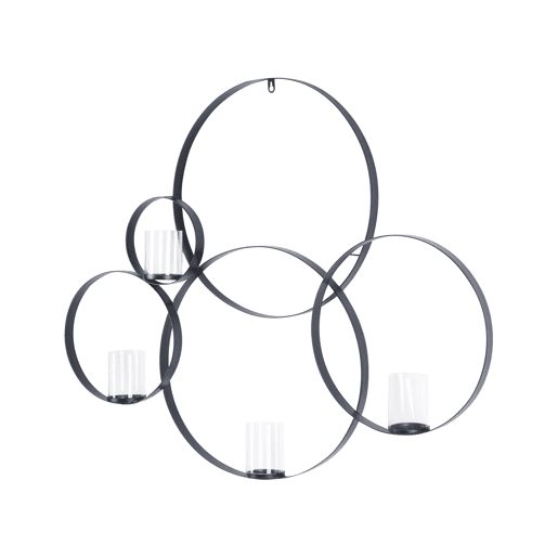 Castiçal de parede BURU Metal 80 cm Preto