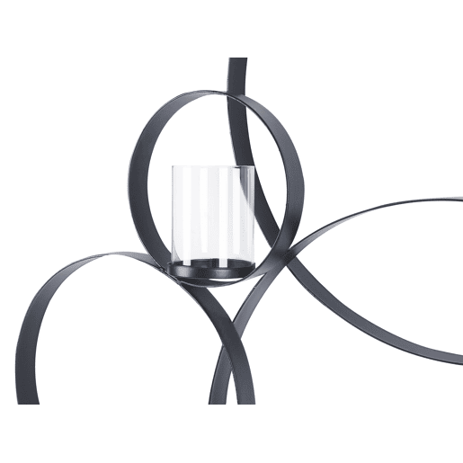 Castiçal de parede BURU Metal 80 cm Preto
