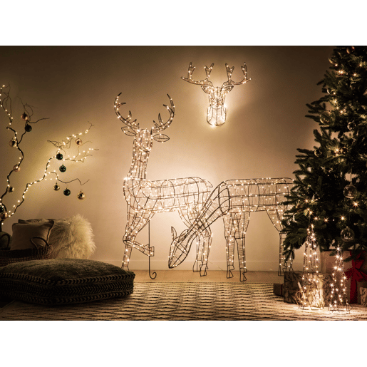 Decoração LED para exterior rena preta com 70 cm NARUSKA