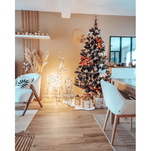 Decoração LED para exterior rena preta com 70 cm NARUSKA