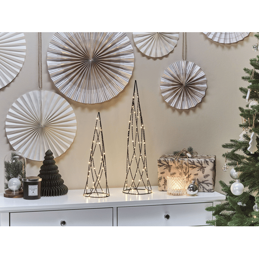 Conjunto de 2 decorações com LED em formato de arvore cónica NEIDEN