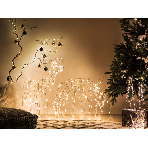 Conjunto de 2 decorações com LED em formato de arvore cónica NEIDEN