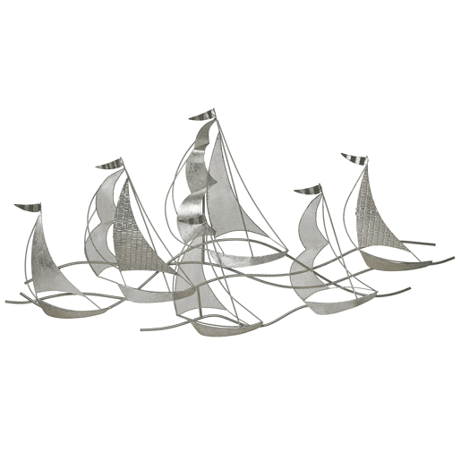 Decoração de parede Navio AMERICIUM Metal 67 cm Prateado