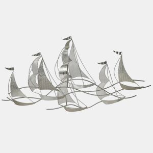 Decoração de parede Navio AMERICIUM Metal 67 cm Prateado