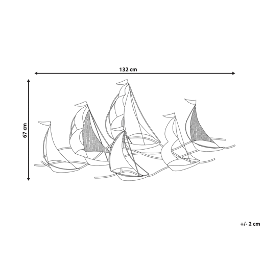 Decoração de parede Navio AMERICIUM Metal 67 cm Prateado